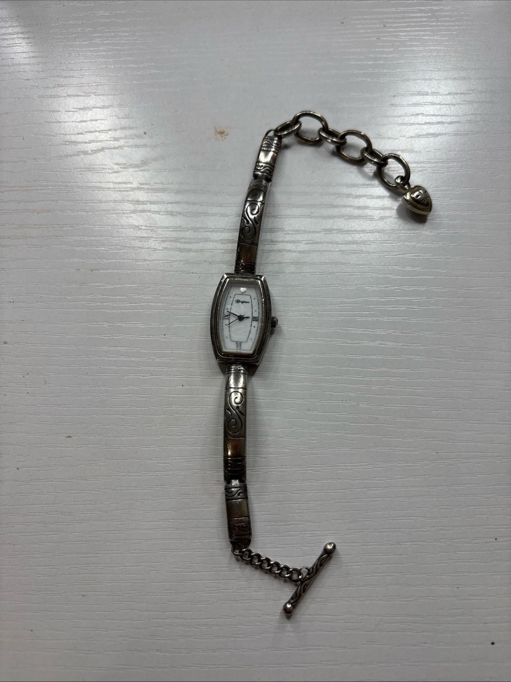Brighton Silver-Tone Women's Bracelet Watch with Engraved Band